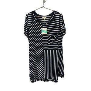 Umgee Navy & White Striped Dress